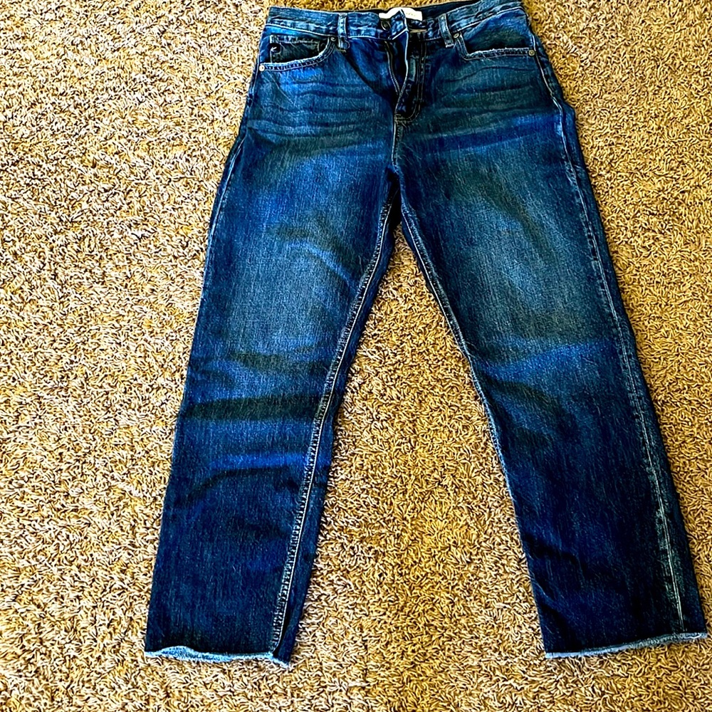 High rise blue Kan can jeans size 27– wide leg